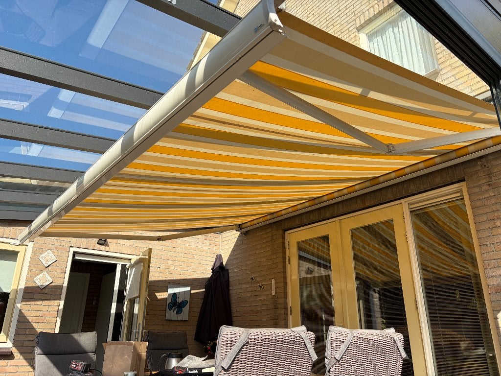 Zonwering, Tuin en Terras, Zonneschermen, Ophalen, Gebruikt, Elektrisch, 150 tot 300 cm