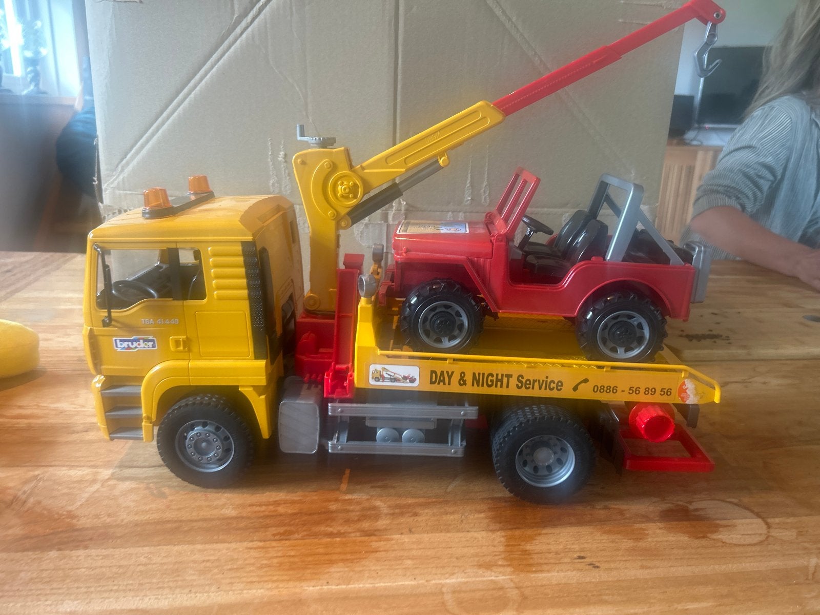 Bruder MAN Takelwagen met Jeep - Speelgoed, Ophalen of Verzenden, Zo goed als nieuw