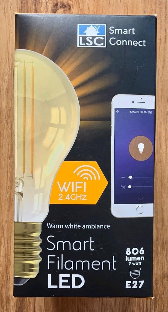 LSC Smart Connect Smart Filament LED E27 WiFi Lamp, Ophalen of Verzenden, Gebruikt, Modern, Smart Home, Filament