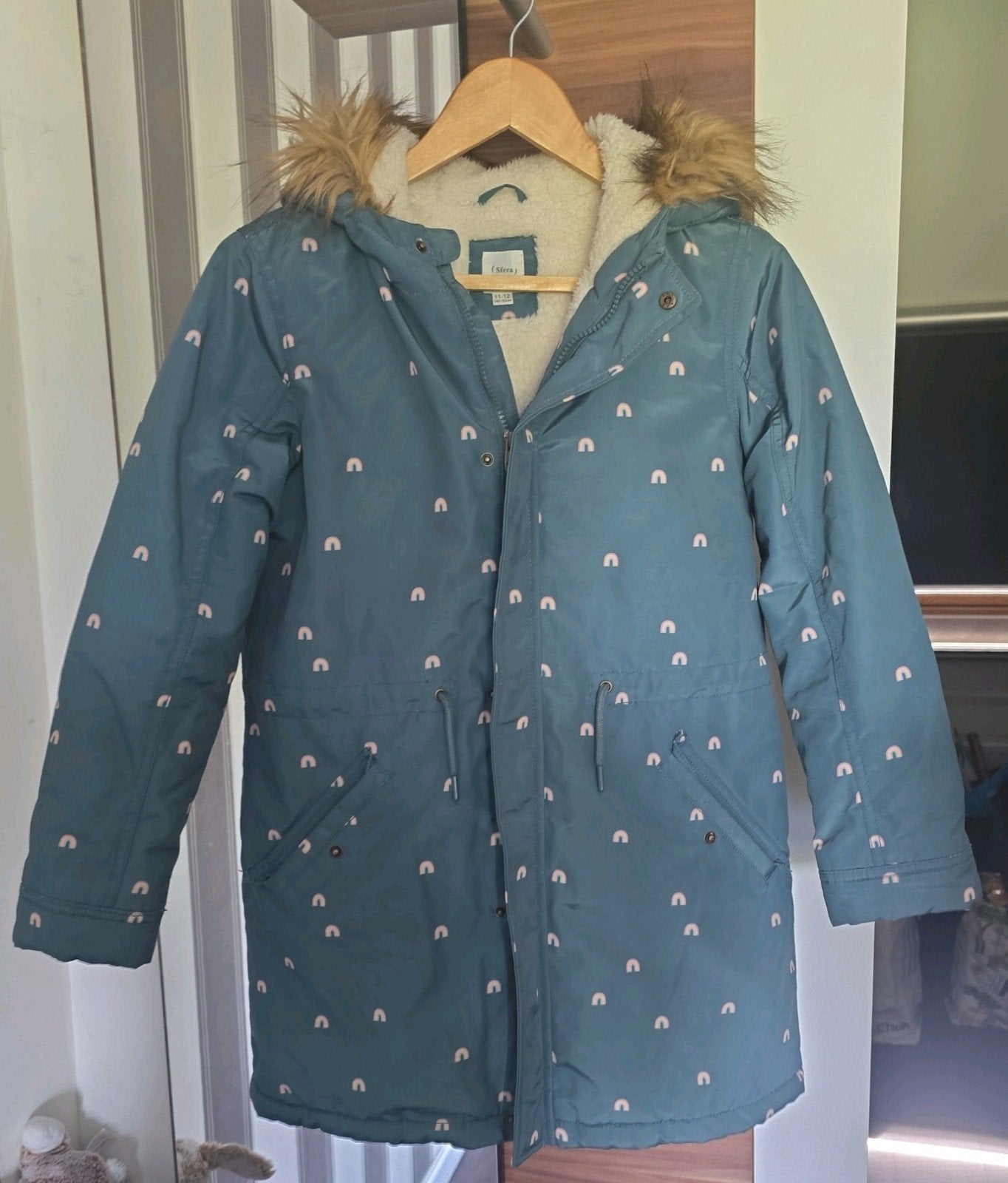 Leuke winterjas maat 140/152, zo goed als nieuw, Ophalen, Meisje, Zo goed als nieuw, Next