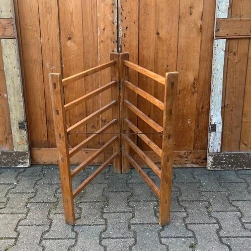 Wasrek hout handdoek rek droog origineel 1930 inklapbaar, Antiek en Kunst, Ophalen of Verzenden
