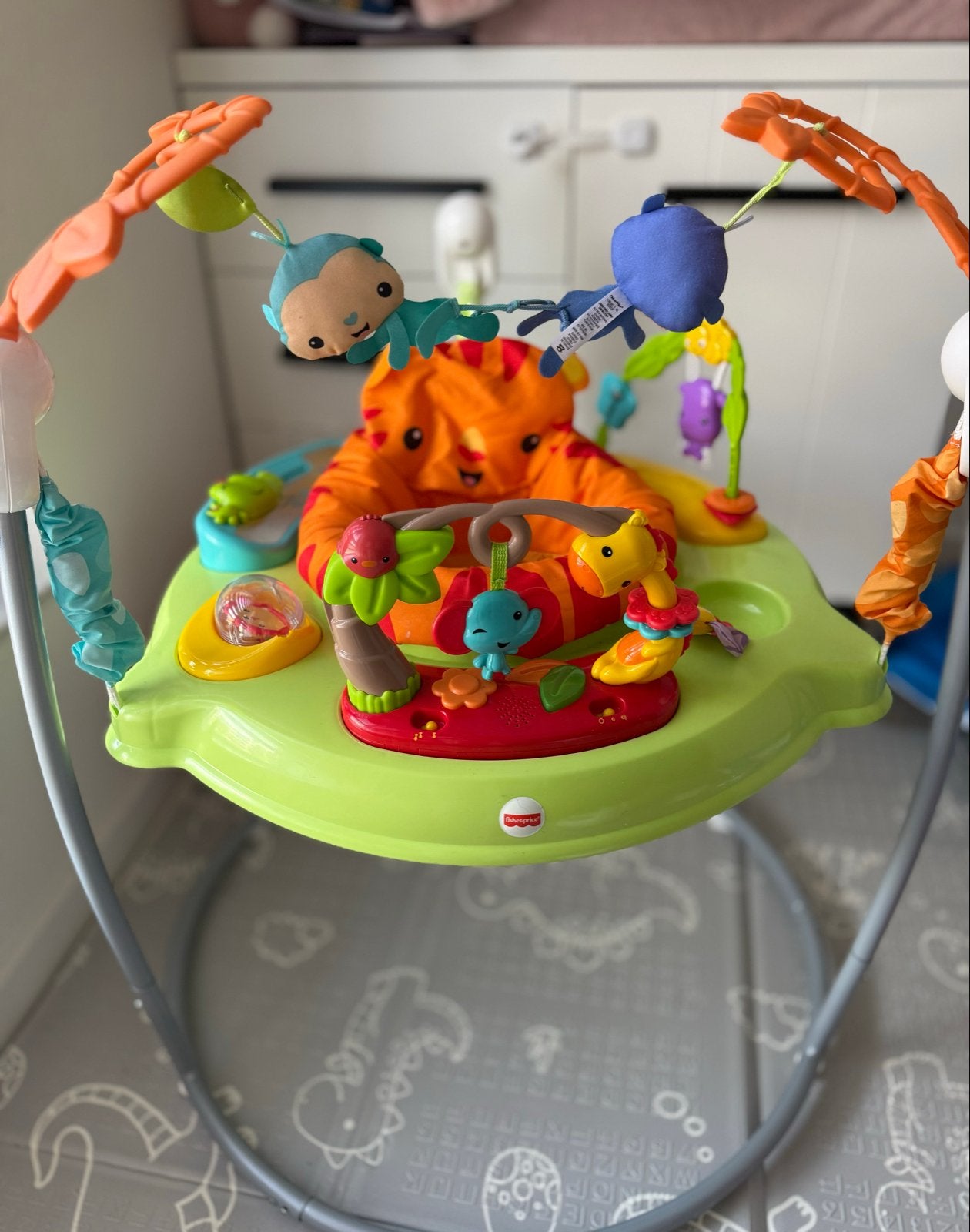 Fisher-Price Jumperoo Rainforest - Zo goed als nieuw, Ophalen of Verzenden, Gebruikt, Overige typen, Met geluid