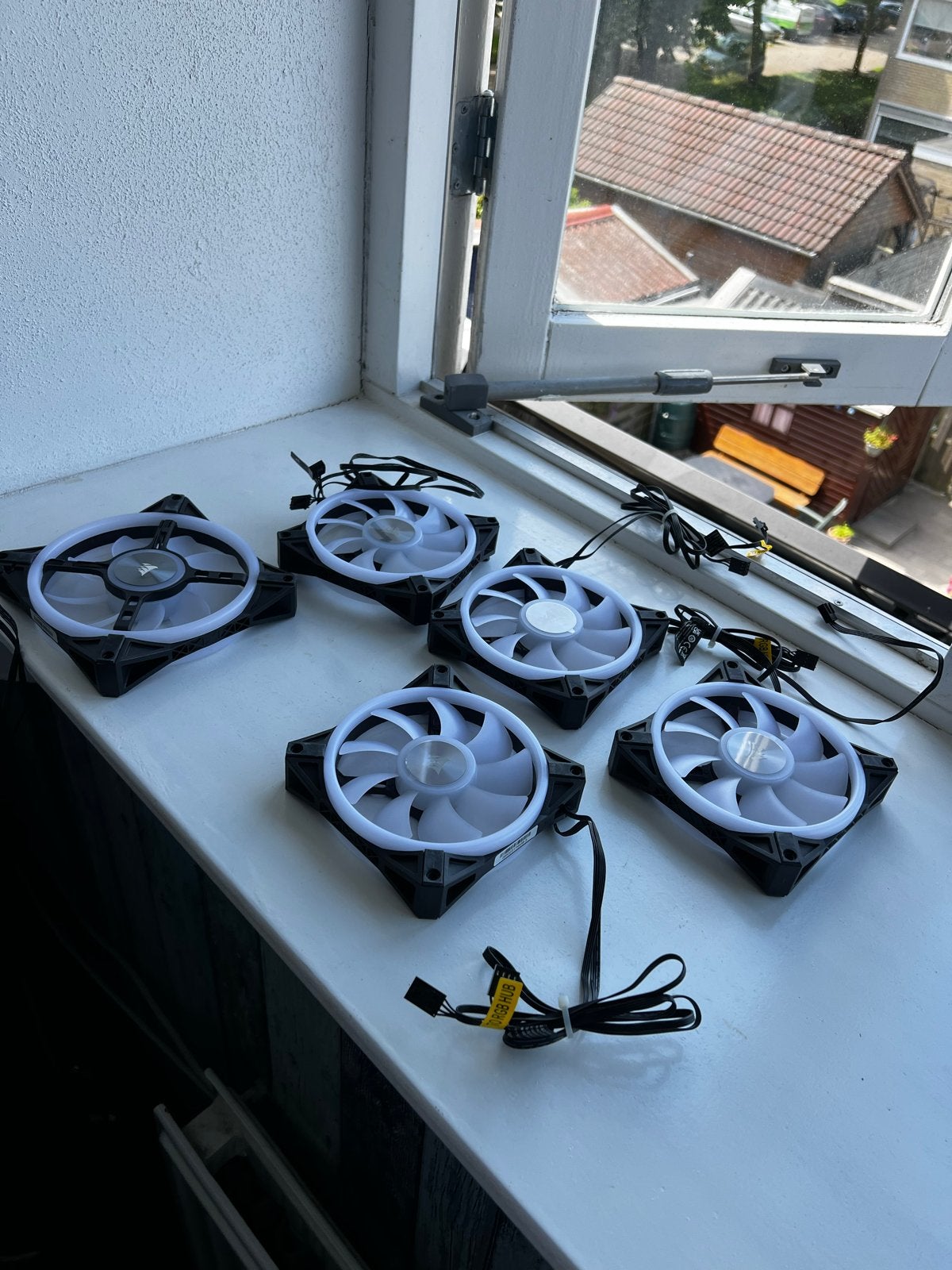 Corsair QL RGB ventilatoren (5 stuks), Ophalen of Verzenden, Gebruikt, Luchtkoeling