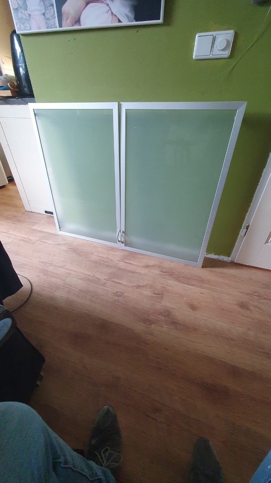 IKEA Vitrinedeuren Melkglas (2 stuks) - 92x59.5 cm, Ophalen, Gebruikt