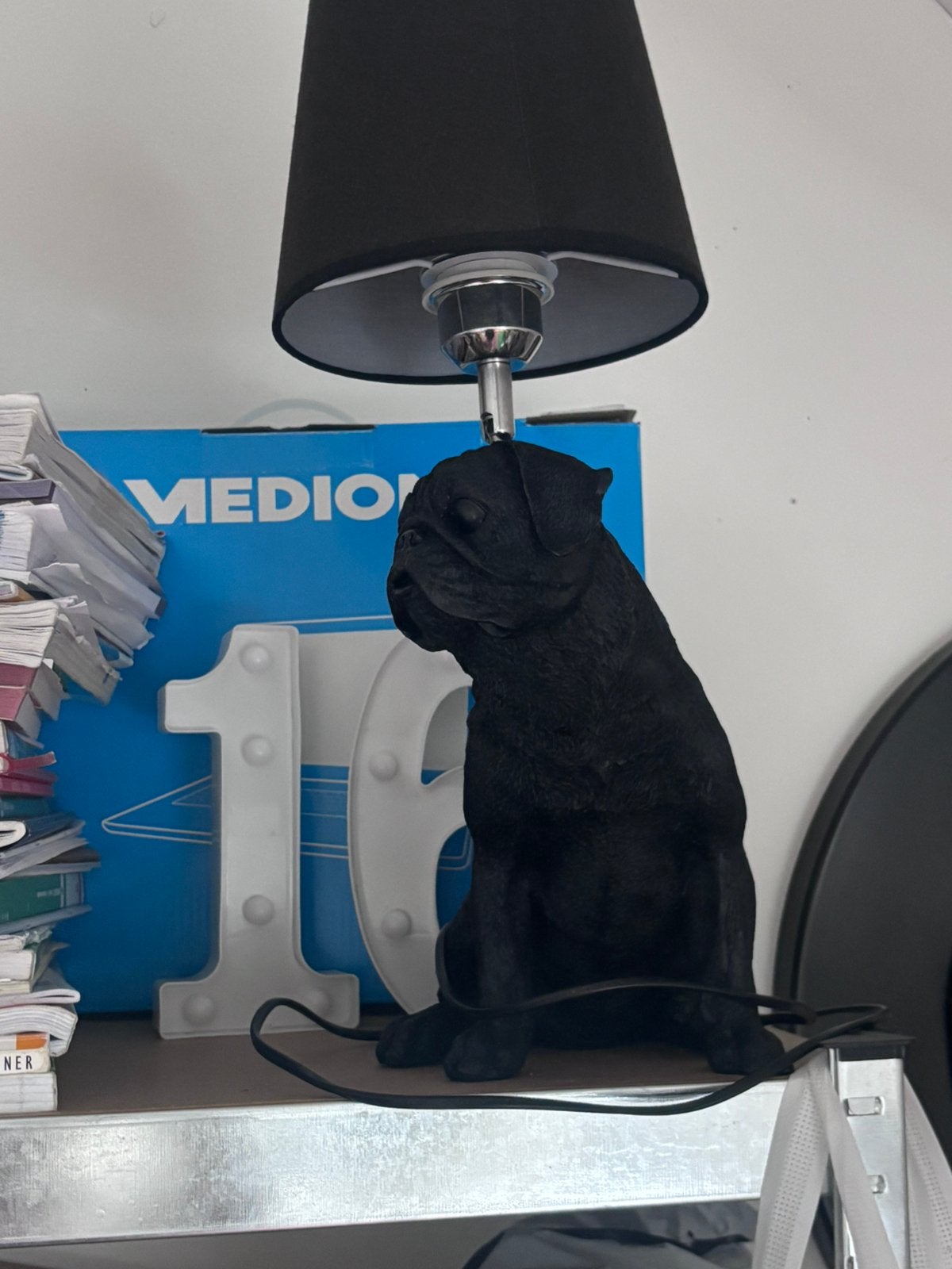 Bulldog tafellamp., Zwart, Ophalen of Verzenden, Zo goed als nieuw, Schemerlamp