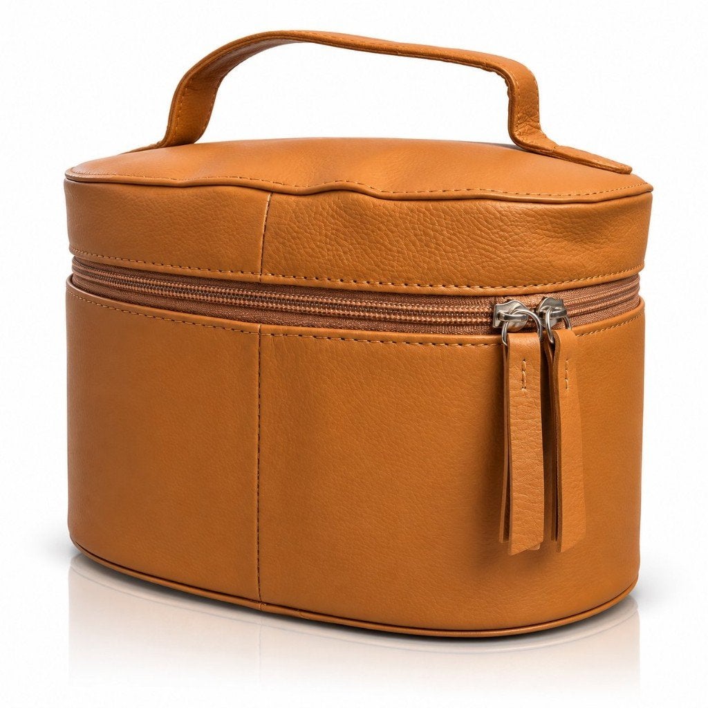 Partij leren bruine toilettassen beauty cases, NHP International, Softcase, Bruin, Ophalen of Verzenden