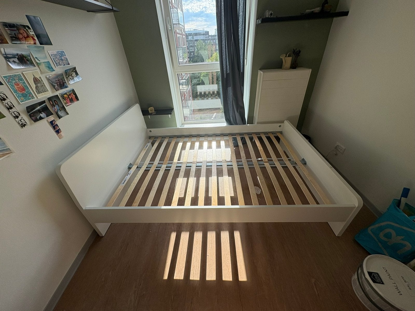 Bed Ikea 140 cm, Ophalen, Gebruikt, Wit, Tweepersoons