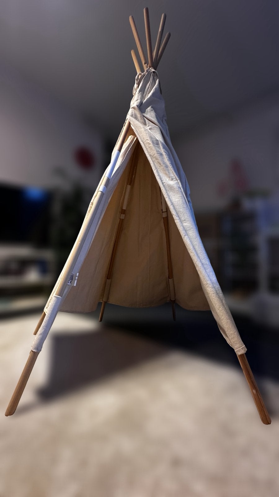 Tipi Speeltent Kinderen Hout Katoen Wigwam, Kinderen en Baby's, Ophalen, Zo goed als nieuw