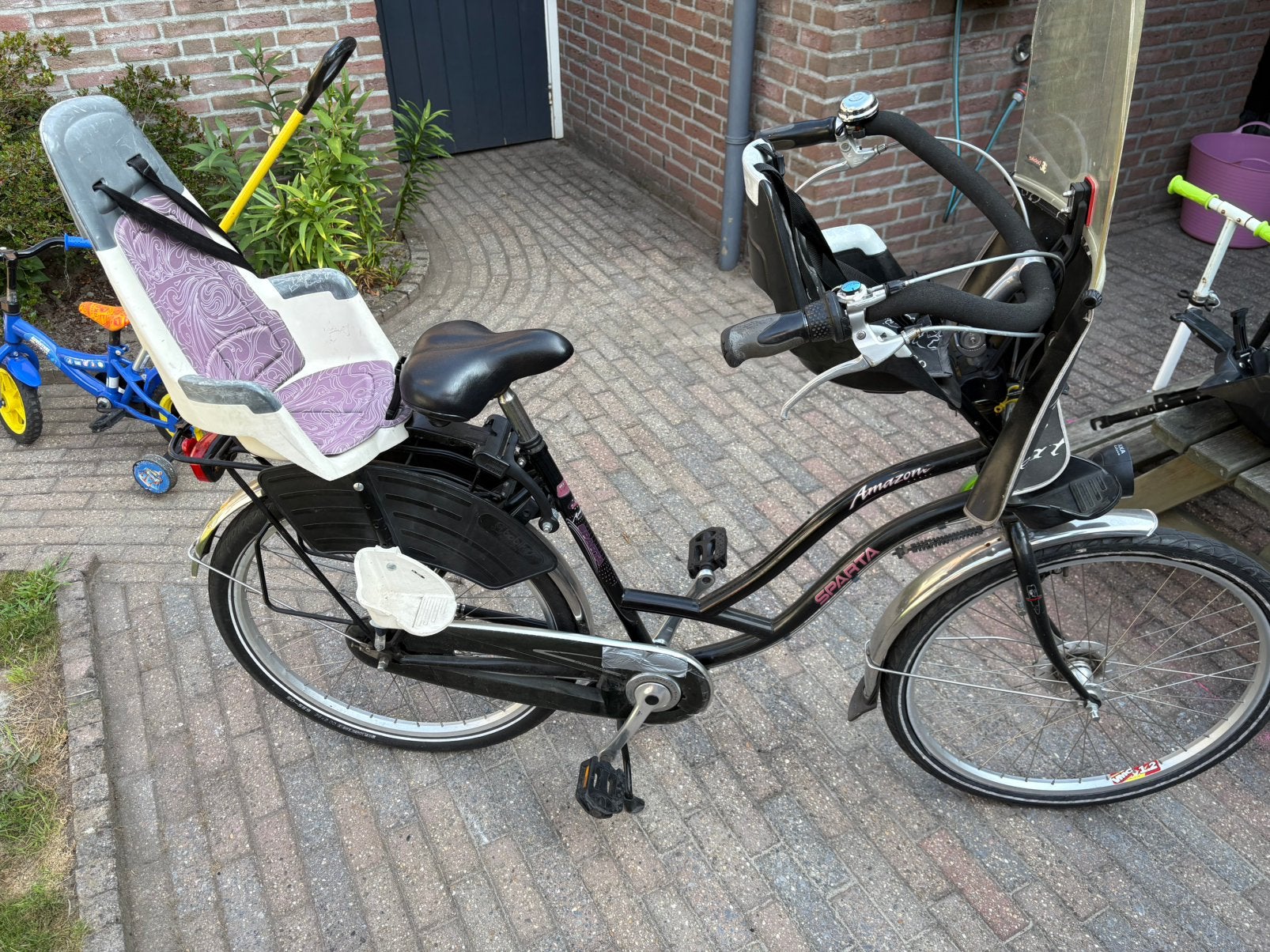 Moederfiets Sparta amazon, mag wat opgeknapt worden., Ophalen, 2 zitjes, Gebruikt, Sparta