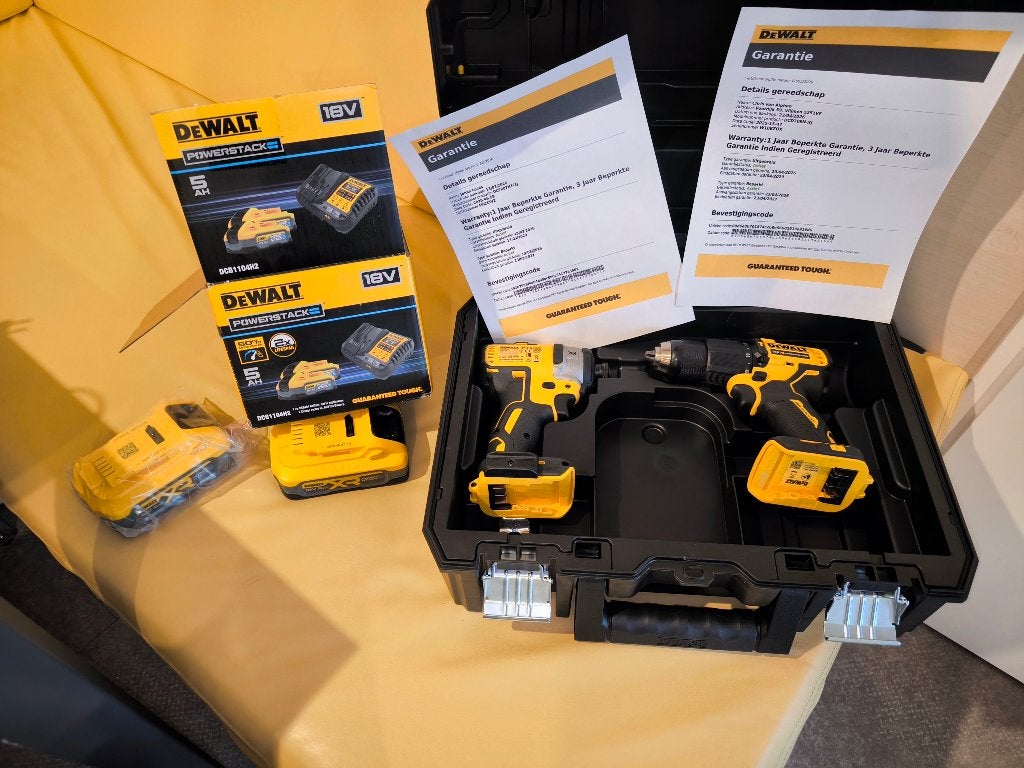 Dewalt Set Dcd Dcf Powerstack Accu 5ah, Ophalen of Verzenden, Variabele snelheid