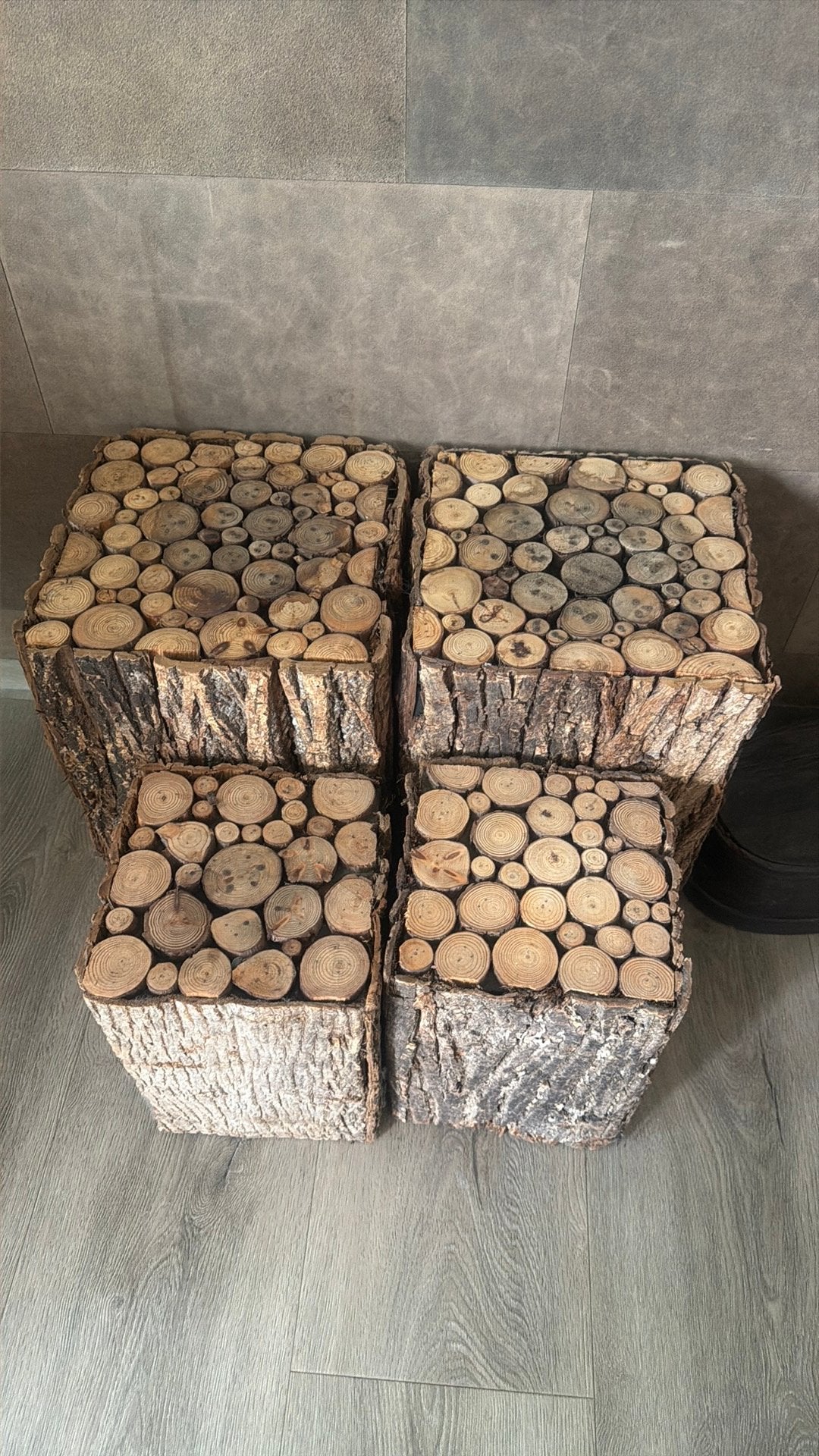 4 stuks houten tafels ook te gebruiken als bloembak, Ophalen, Zo goed als nieuw, Rechthoekig, Minder dan 55 cm