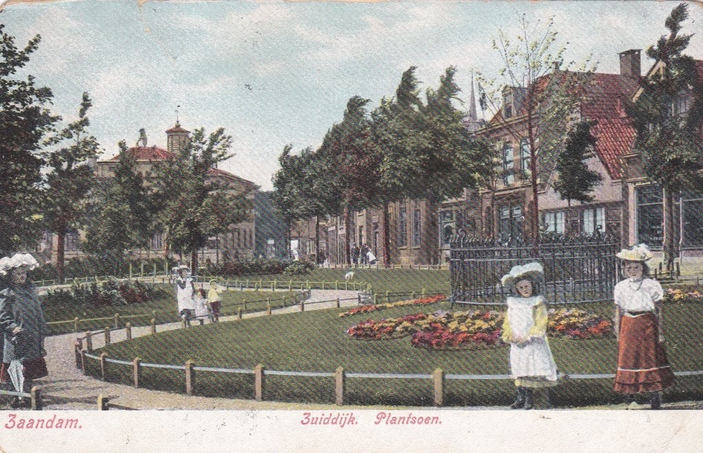 18645 Zaandam Zuiddijk Plantsoen Noord-Holland gelopen 1905, Verzenden, Voor 1920, Gelopen, Noord-Holland