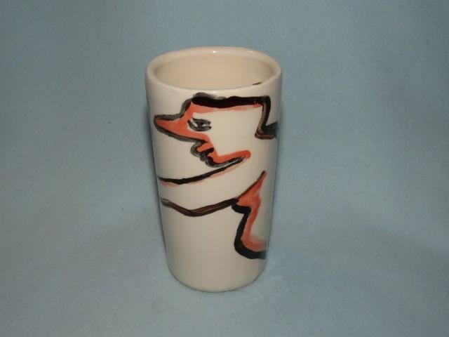 1 EURO OF GRATIS Vintage handbeschilderd vaasje of beker, Antiek en Kunst, Curiosa en Brocante, Ophalen