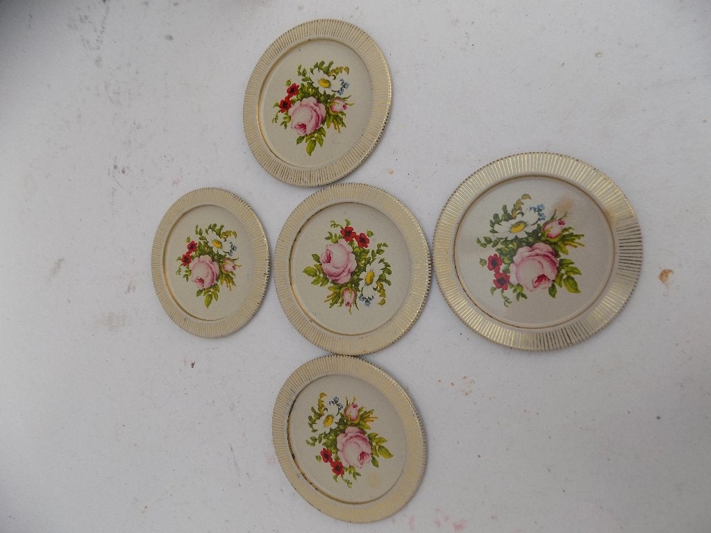 Servies tafelschikking diverse onderzetters vintage retro, Ophalen of Verzenden, Gebruikt