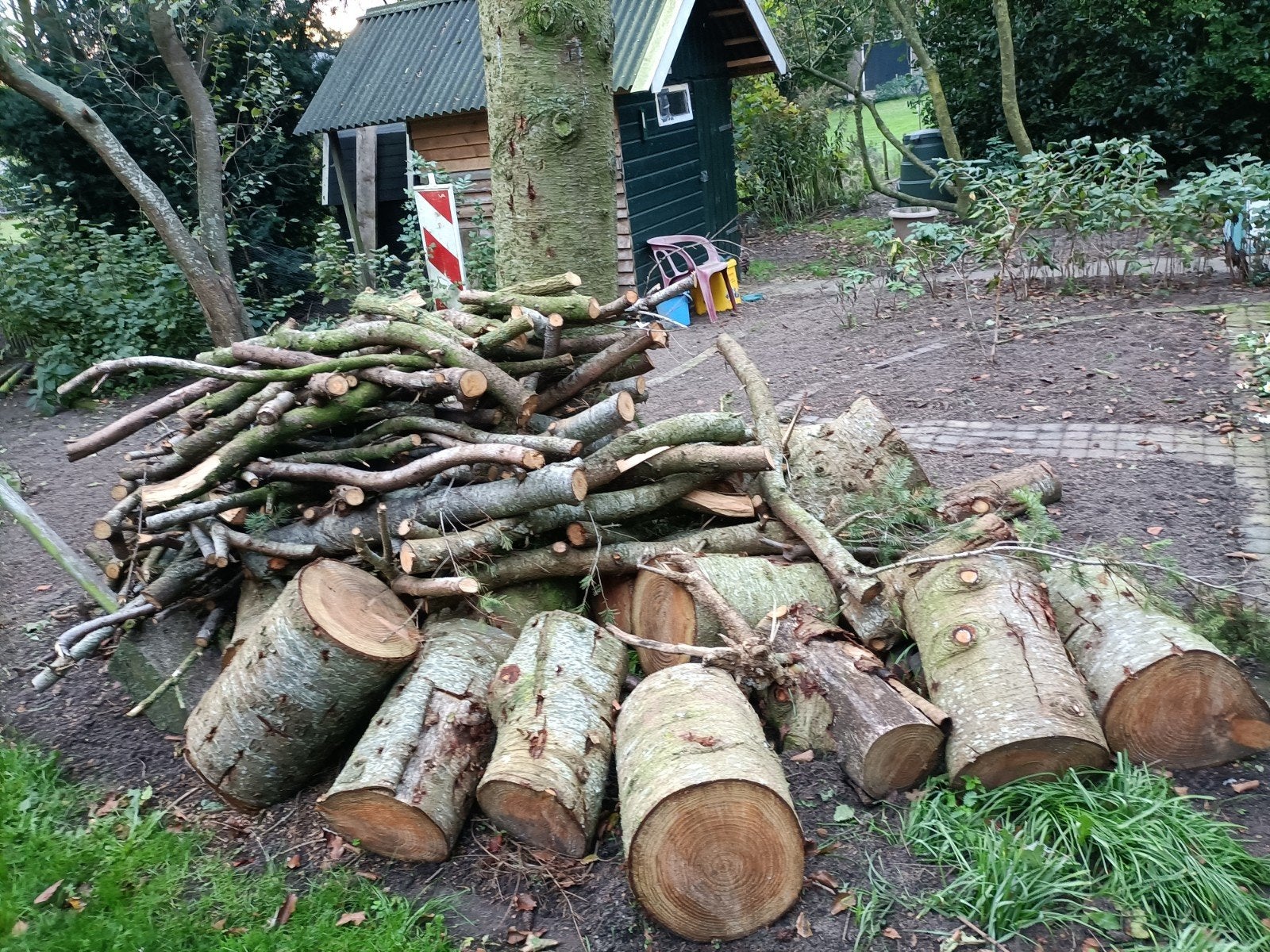 Brandhout kachelhout haardhout dennen hout, Ophalen