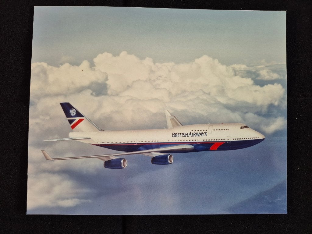 Foto van een British Airways Boeing 747-400 1986 (F1060), Ophalen of Verzenden, Gebruikt, Kaart, Foto of Prent