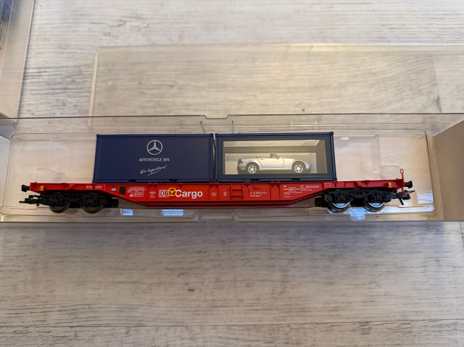 Fleischmann H0 5249 - DB Cargo Sgns met Mercedes lading, Hobby en Vrije tijd, Gelijkstroom, Fleischmann, Ophalen of Verzenden