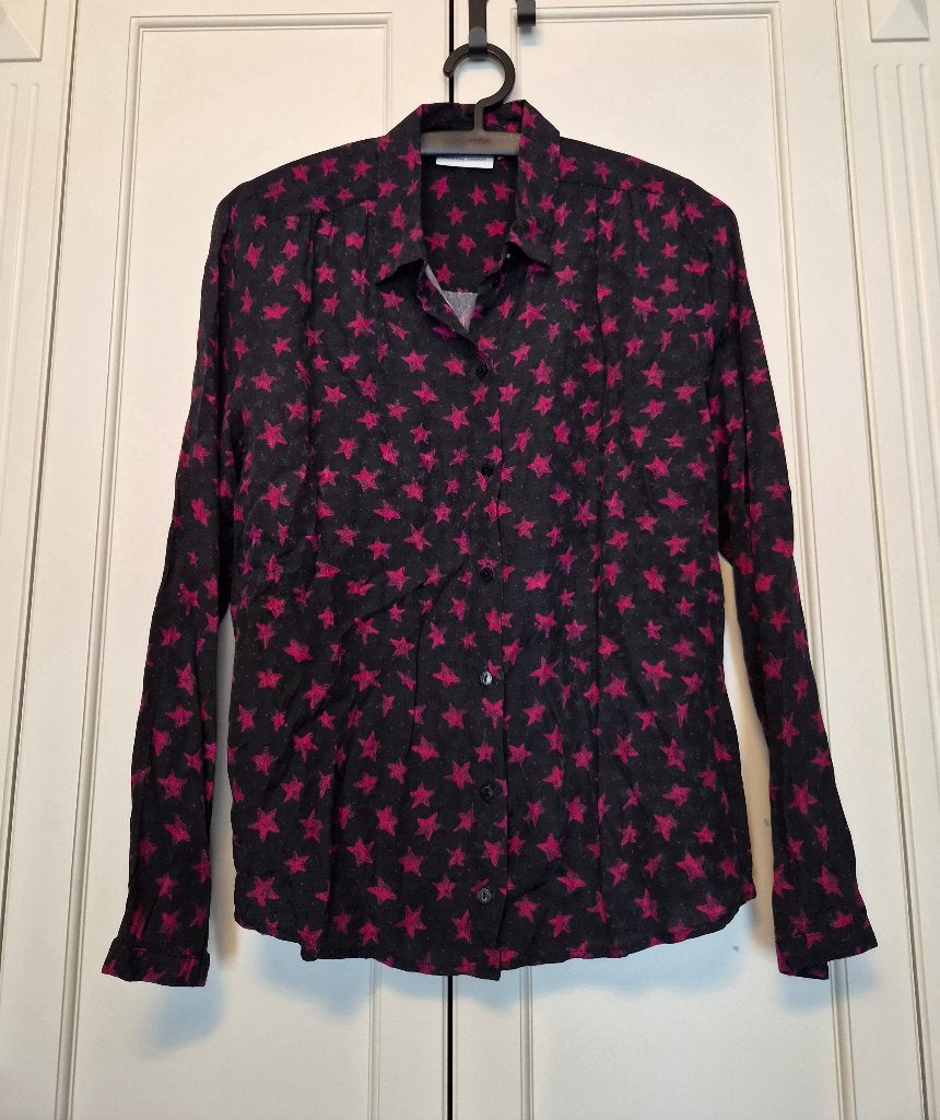 Fabienne Chapot blouse, zwart, roze, sterren, maat S, Zwart, Ophalen of Verzenden, Zo goed als nieuw, Fabienne Chapot