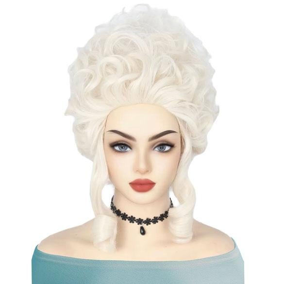 Marie Antoinette pruik zilverwit kort opgestoken look, Ophalen, Nieuw, Pruik of Haarverlenging
