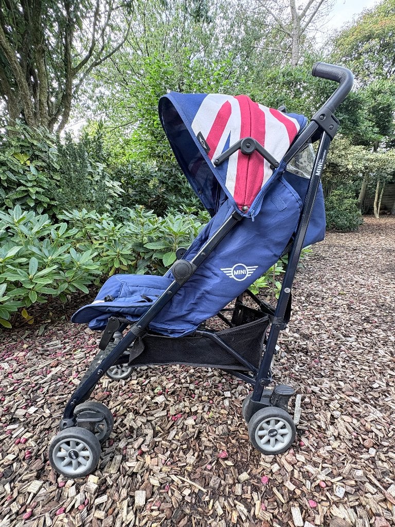 MINI by Easywalker Buggy wandelwagen donkerblauw Union Jack, Ophalen, Gebruikt, Overige merken, Verstelbare rugleuning
