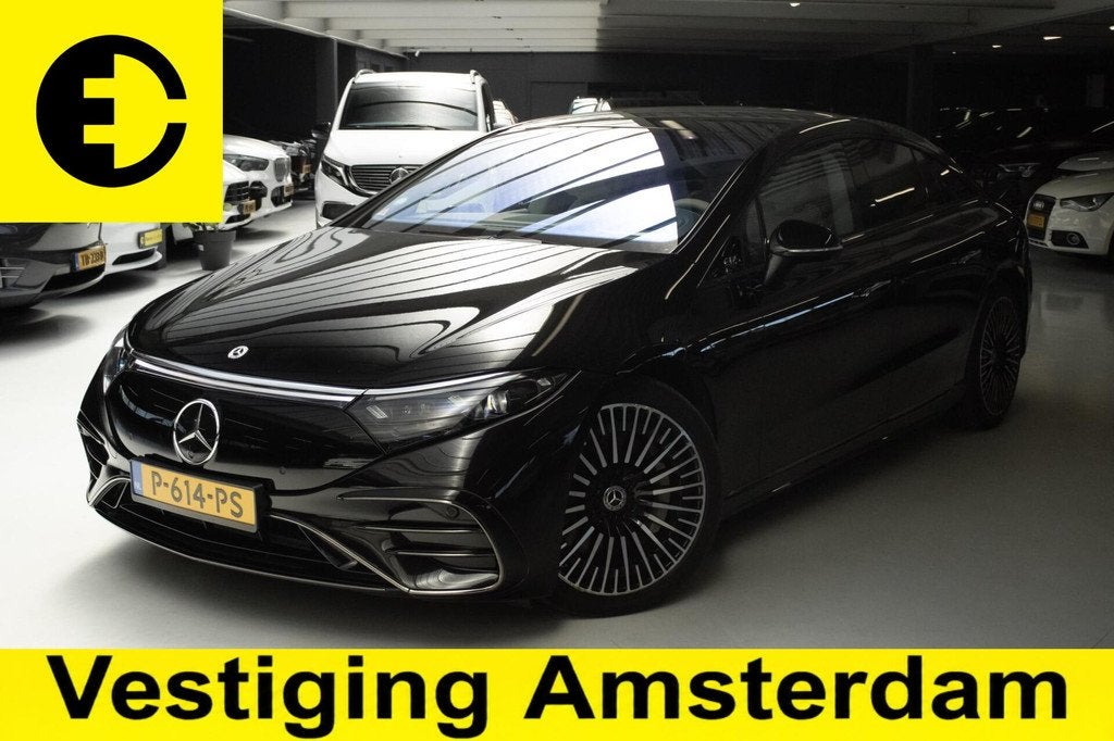 Mercedes EQS 580 4MATIC AMG Line 108 kWh | Stoelverkoeling |, Auto's, Mercedes-Benz, Automaat, 4 stoelen, 137 €/maand, Zwart