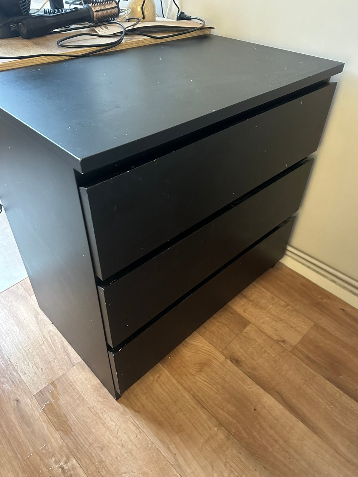 IKEA Malm ladekast - Zwart, met lichte lakschade, Ophalen, Gebruikt, 100 tot 150 cm, 50 tot 100 cm