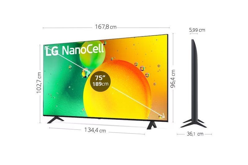75" LG NanoCell TV, webOS Smart TV, Ophalen, LED, 8k (UHD), Zo goed als nieuw