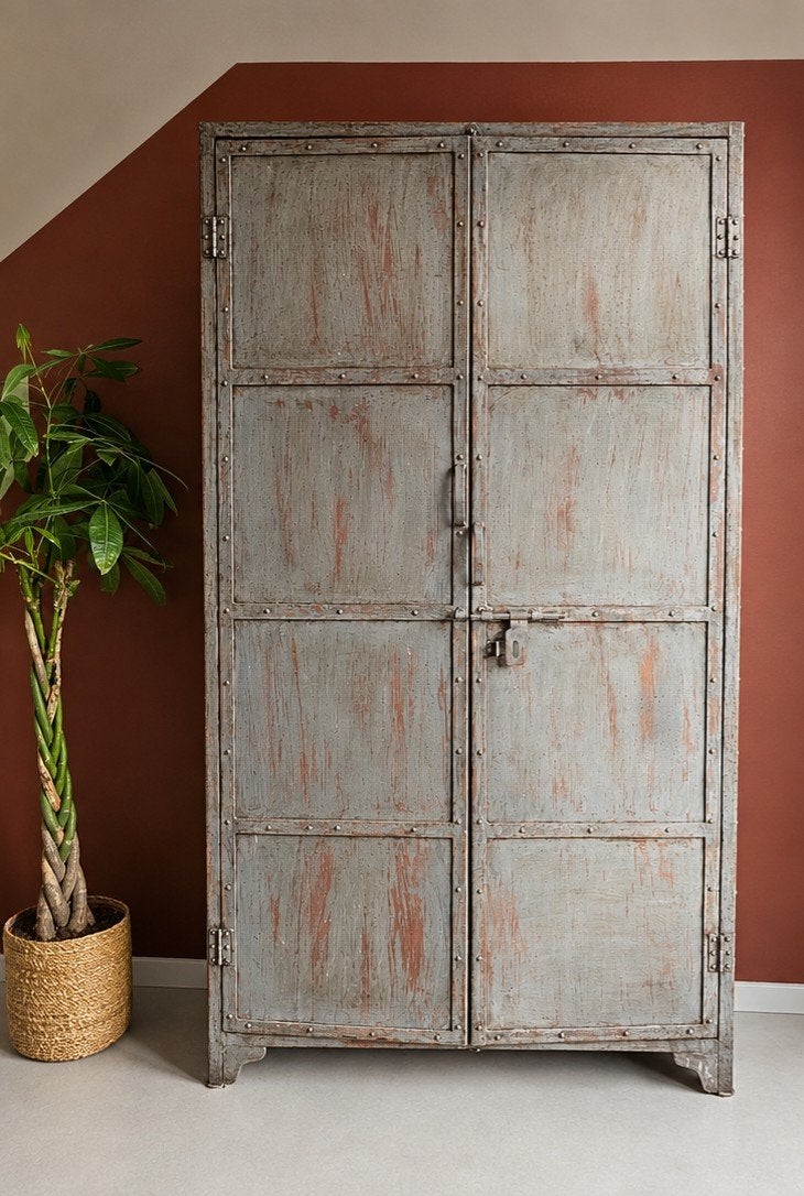 Metalen vintage kast van zware kwaliteit, Ophalen