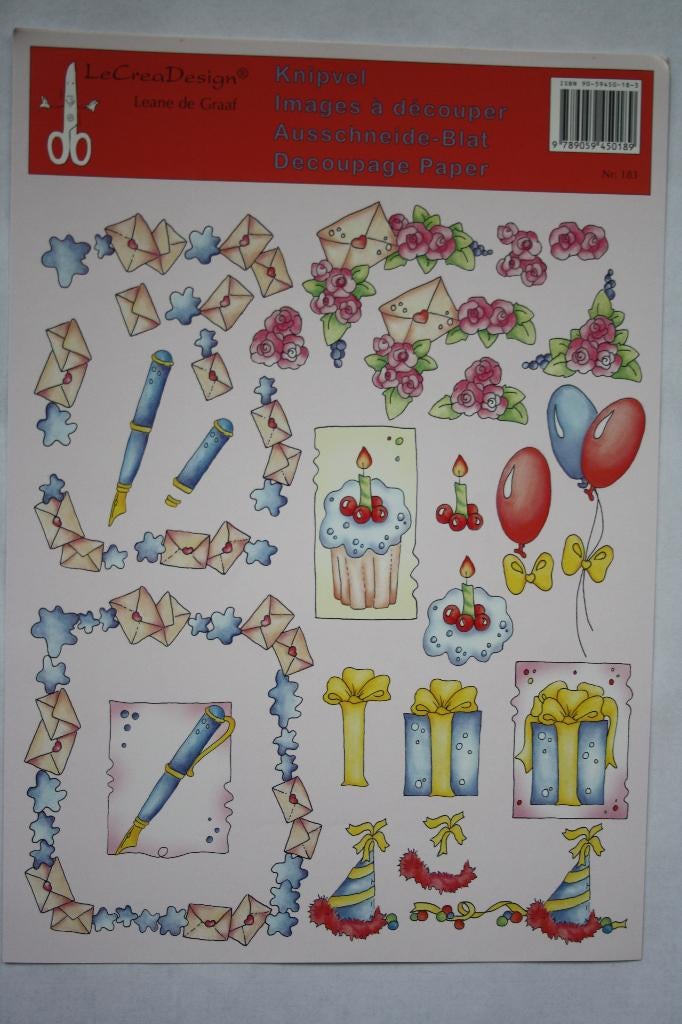 6 stuks Knipvellen Le Crea Design 6991, Ophalen of Verzenden, Nieuw, Kind, Knipvel