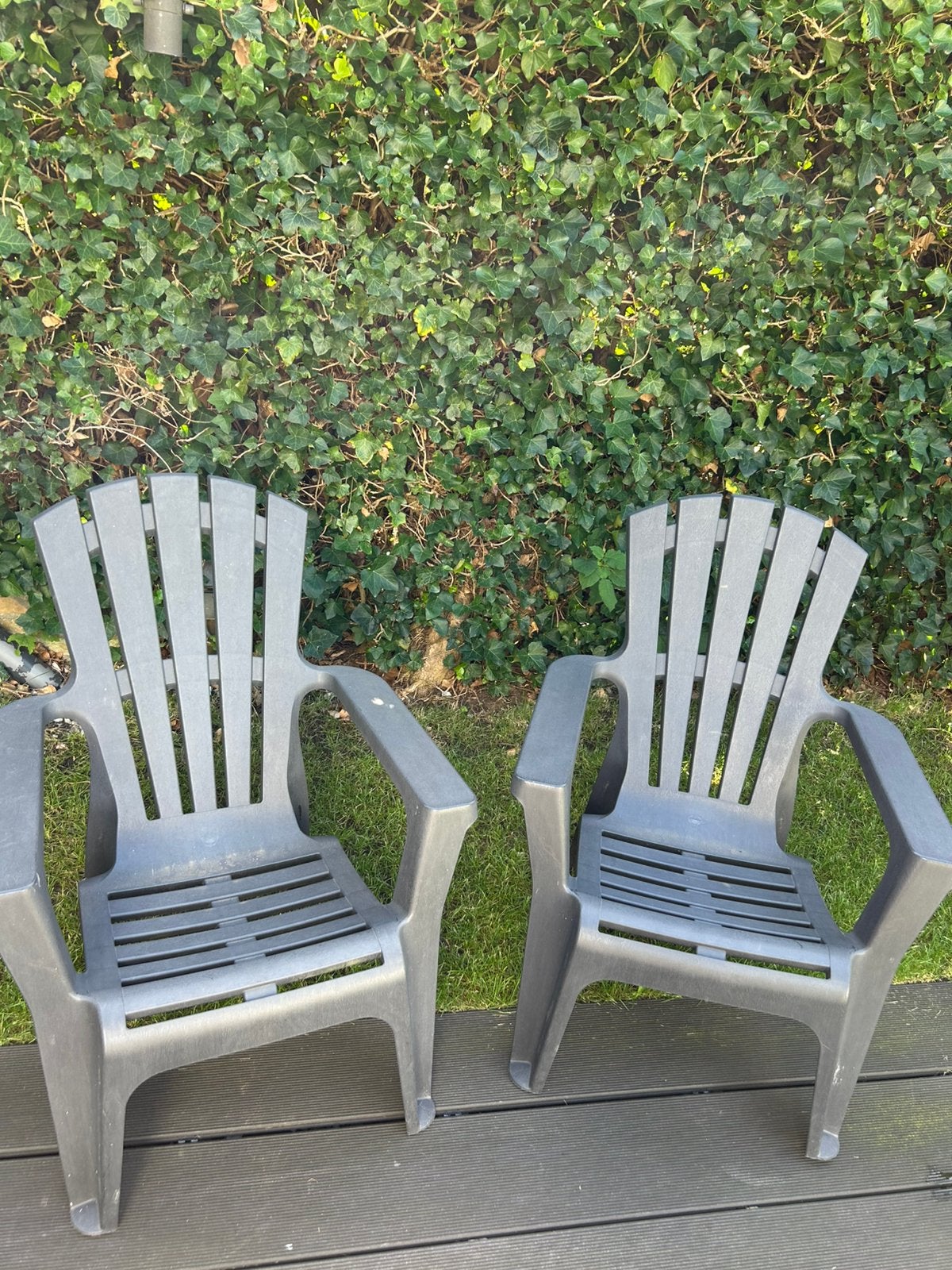 2x Dolomiti grijze tuinstoel, Tuin en Terras, Tuinstoelen, Ophalen, Gebruikt, Kunststof
