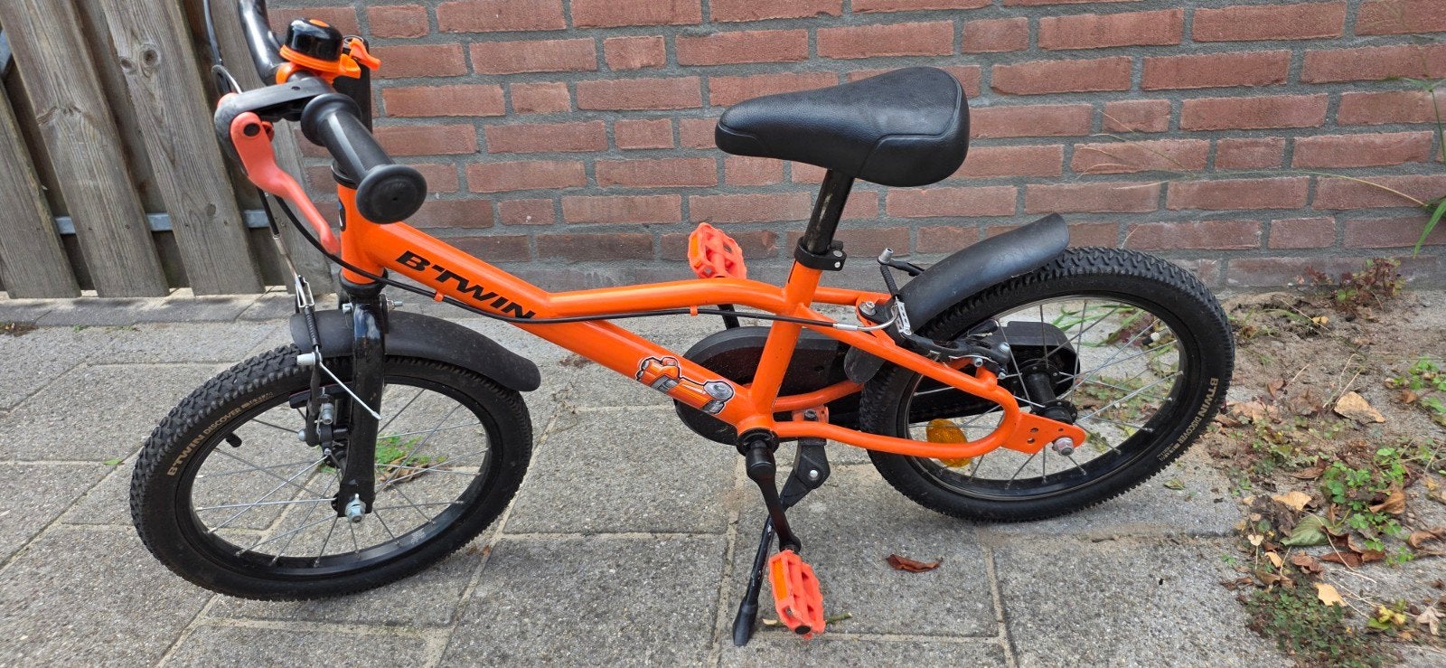 B'Twin 16 inch kinderfietsje, Fietsen en Brommers, Fietsen | Crossfietsen en BMX, Ophalen, Staal, Velgrem, B'Twin
