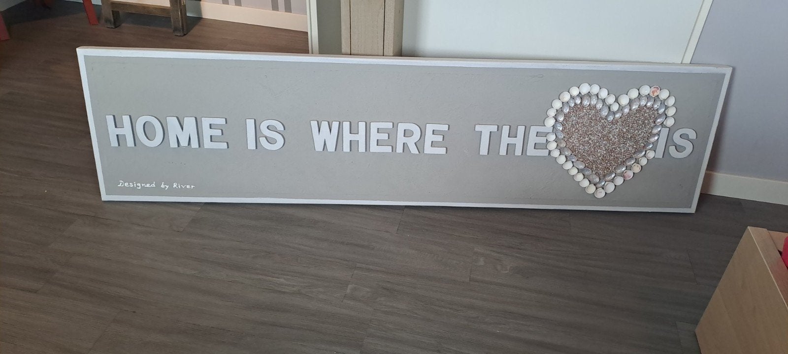 Wanddecoratie 'Home is where the heart is', Huis en Inrichting, Ophalen, Hout, Decoratieobject, Zo goed als nieuw