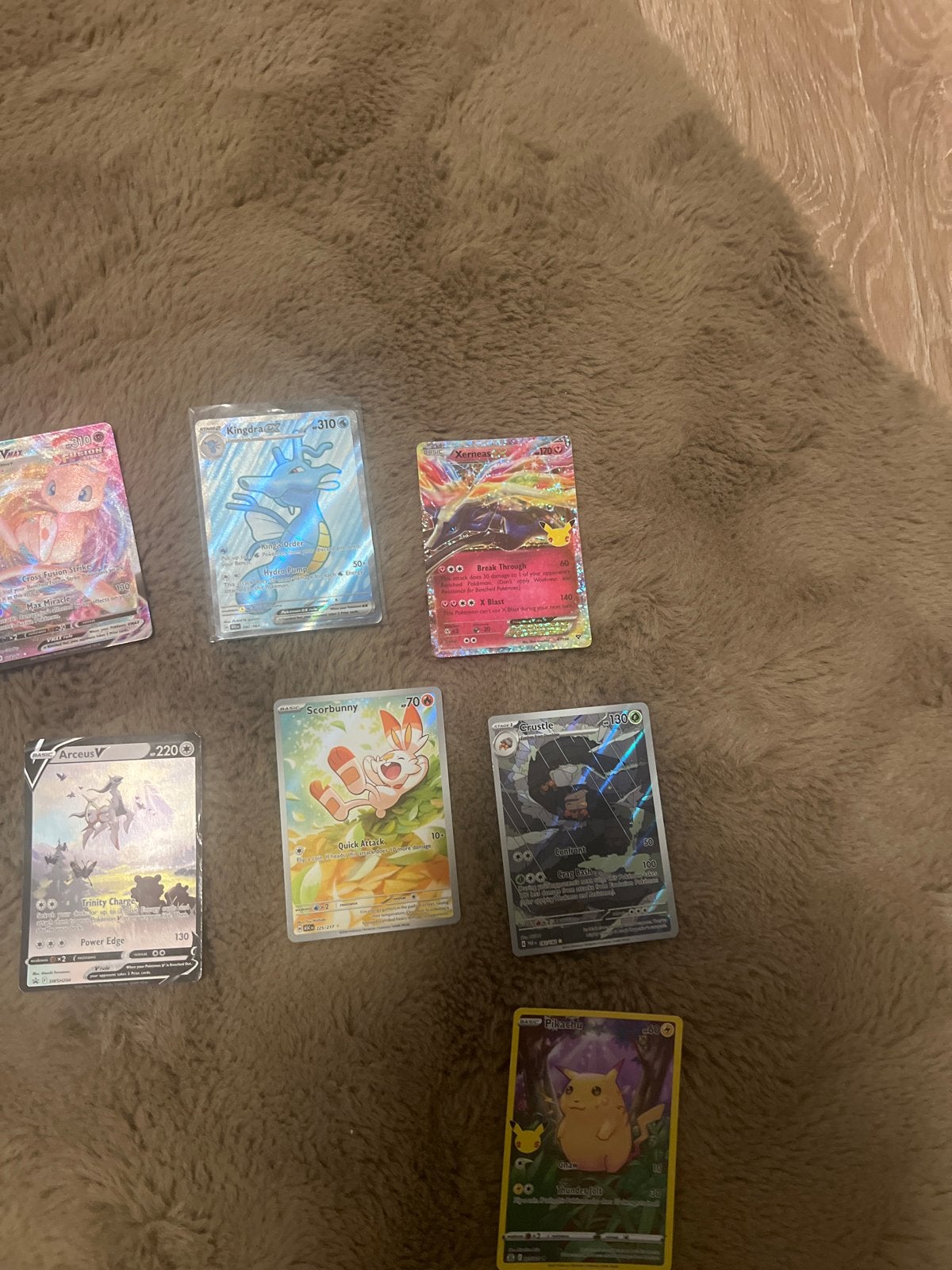 Pokémon kaarten collectie - Mew, Arceus, Kingdra, Pikachu, Ophalen of Verzenden, Gebruikt, Meerdere kaarten, Foil
