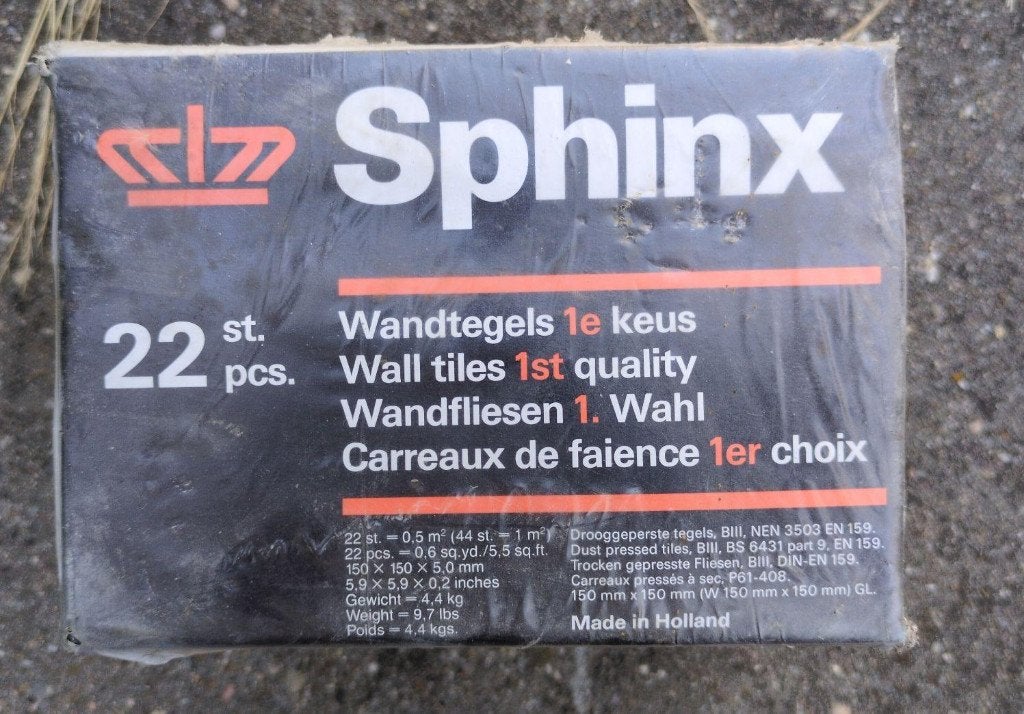 Sphinx wandtegels 22 stuks 15 x 15 cm, Doe-het-zelf en Verbouw, Tegels, Ophalen, Minder dan 20 cm, Minder dan 5 m², Wandtegels