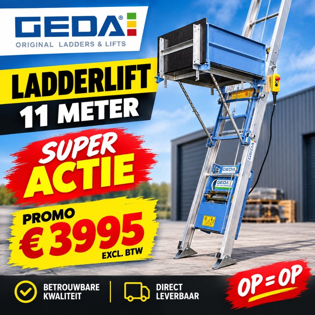 NIEUWE GEDA Ladderlift 11 Meter | SUPERACTIE, Ophalen, Nieuw, Bouwlift