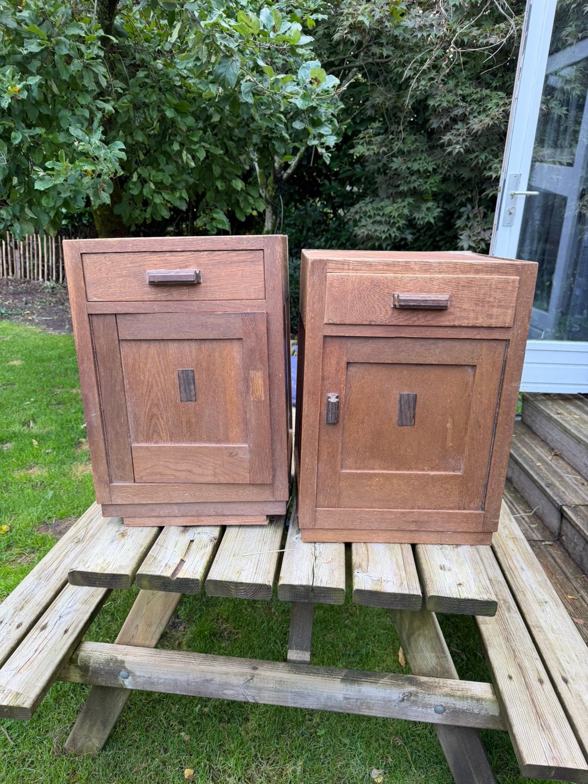 Twee brocante nachtkastjes, Ophalen of Verzenden, Zo goed als nieuw, Minder dan 45 cm