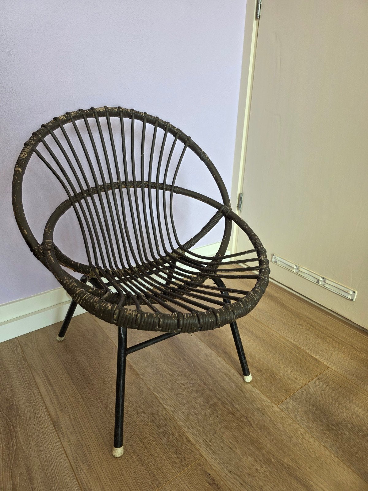 Rotan stoeltje vintage, Huis en Inrichting, Ophalen of Verzenden, Gebruikt, Bruin, Eén