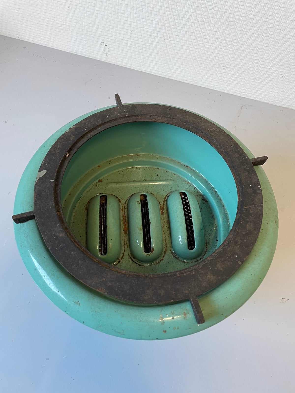 Vintage Beccon Petroleum Kooktoestel - Turquoise, Antiek en Kunst, Ophalen of Verzenden