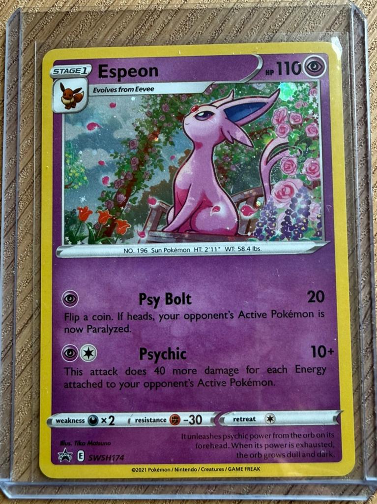 Espeon SWSH promo 174, Hobby en Vrije tijd, Verzamelkaartspellen | Pokémon, Ophalen of Verzenden, Gebruikt