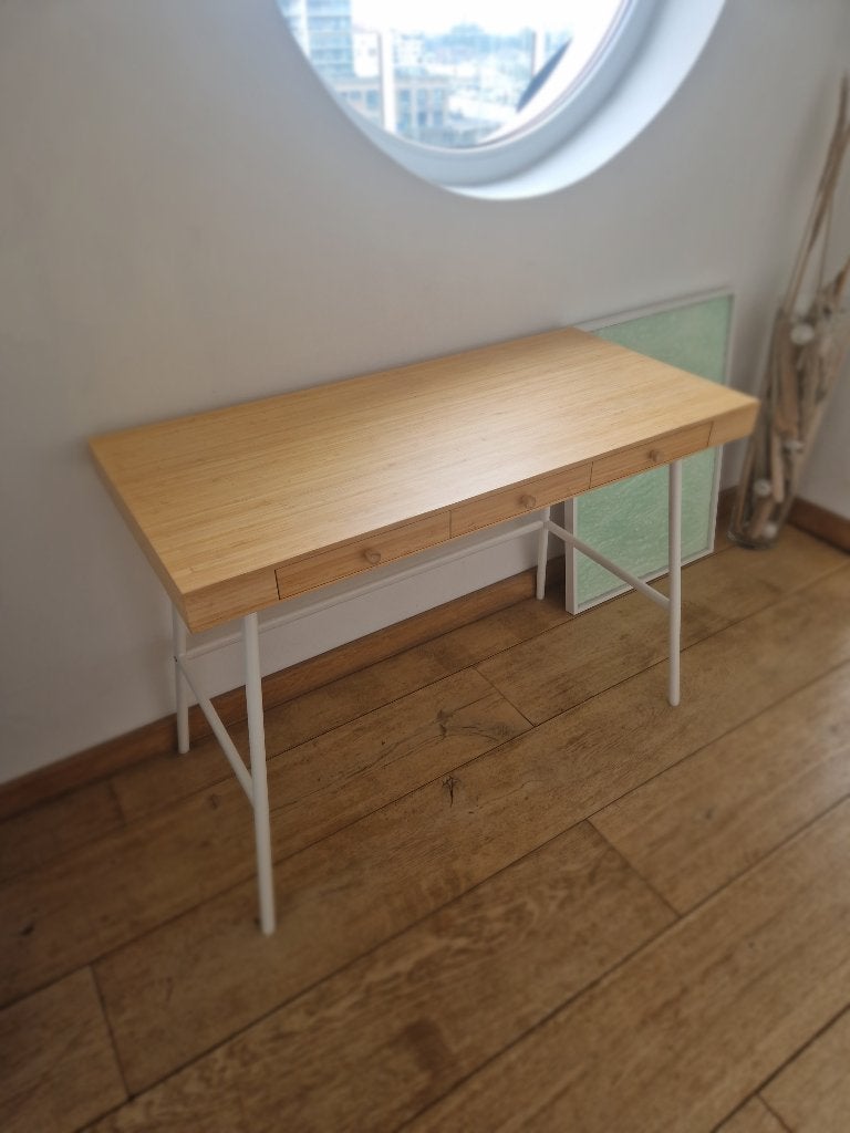 Ikea Bamboo/staal Bureau, Ophalen, Overige typen, Zo goed als nieuw, IKEA
