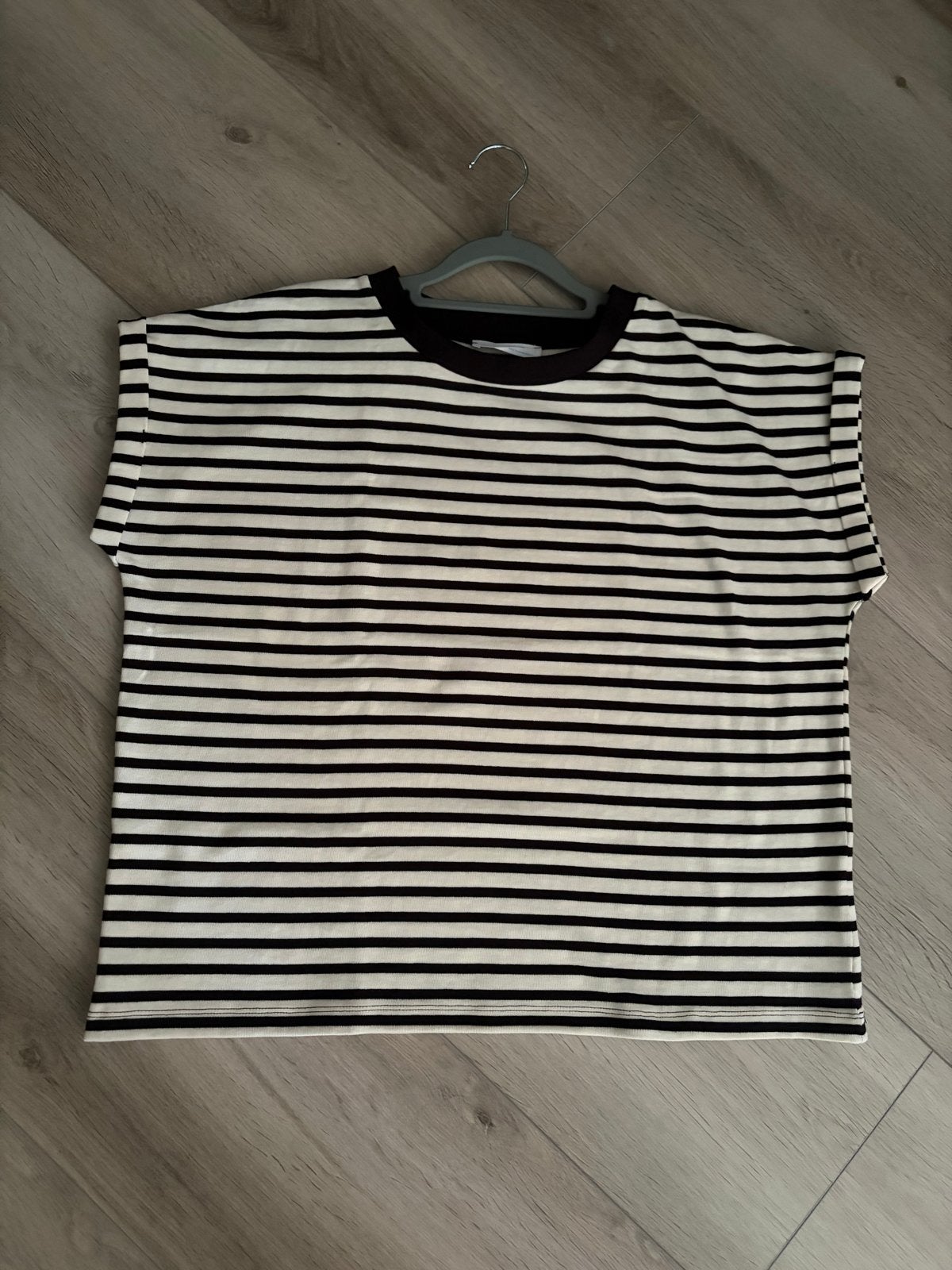 Gestreept T-shirt met korte mouwen, Maat 38/40 (M), Zwart, Ophalen of Verzenden, Zo goed als nieuw