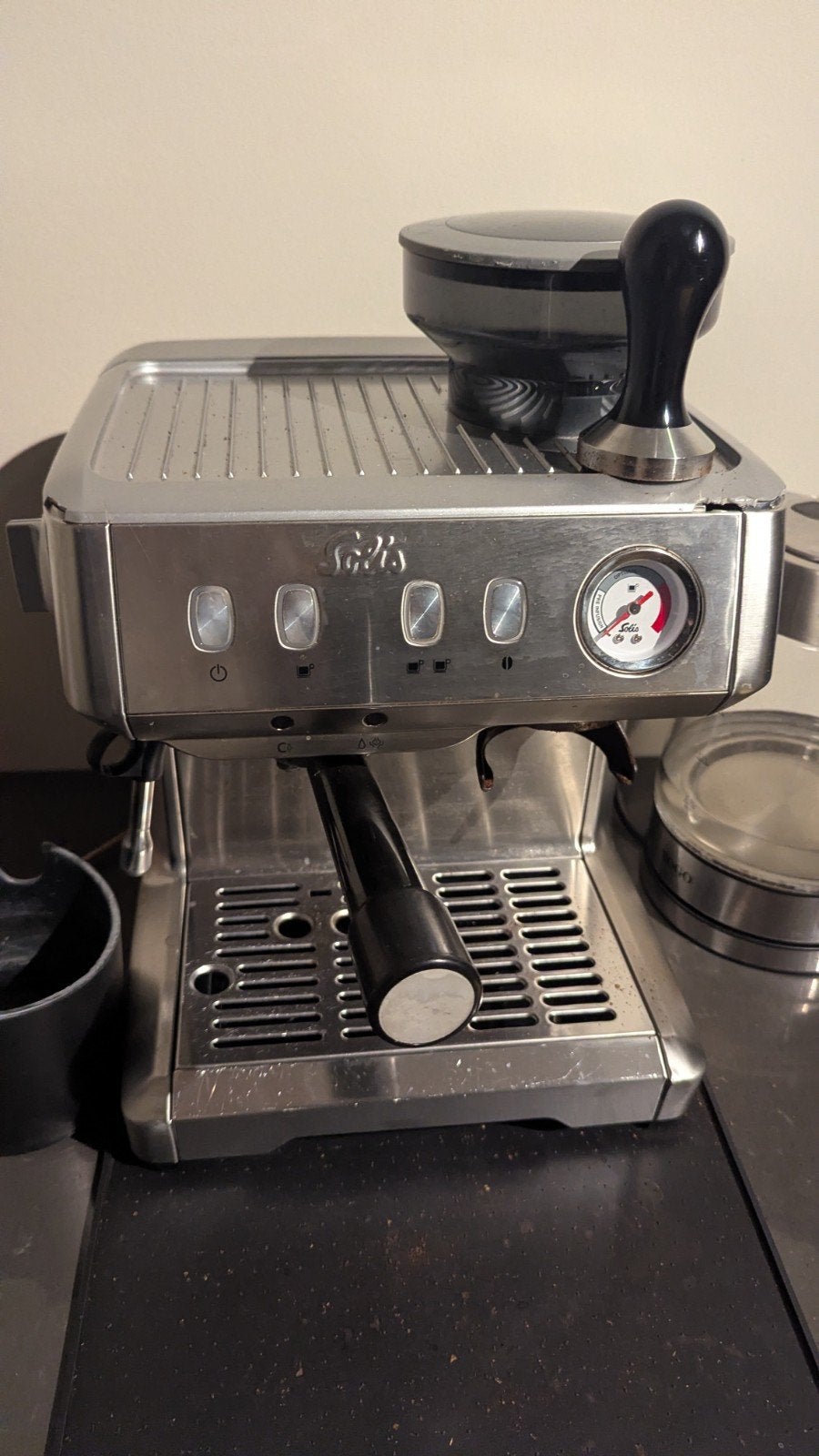 Solis Grind & Infuse Compact 1018 Espressomachine, Ophalen, Gebruikt, Espresso apparaat, 10 kopjes of meer