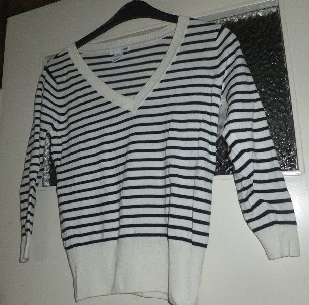 Mooi off white donkerblauw gestreept H&M truitje xs nieuw!, Kleding | Dames, Verzenden, Nieuw, Maat 34 (XS) of kleiner, Wit