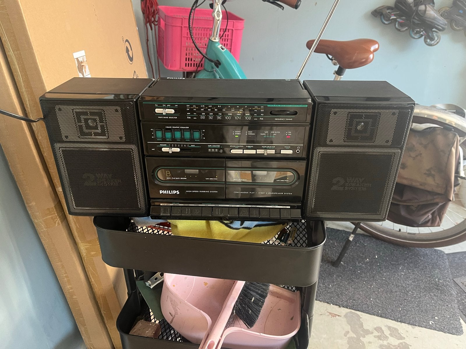 Philips Draagbare Stereo Radio Cassette Recorder, Ophalen, Philips, Gebruikt, Cassettedeck