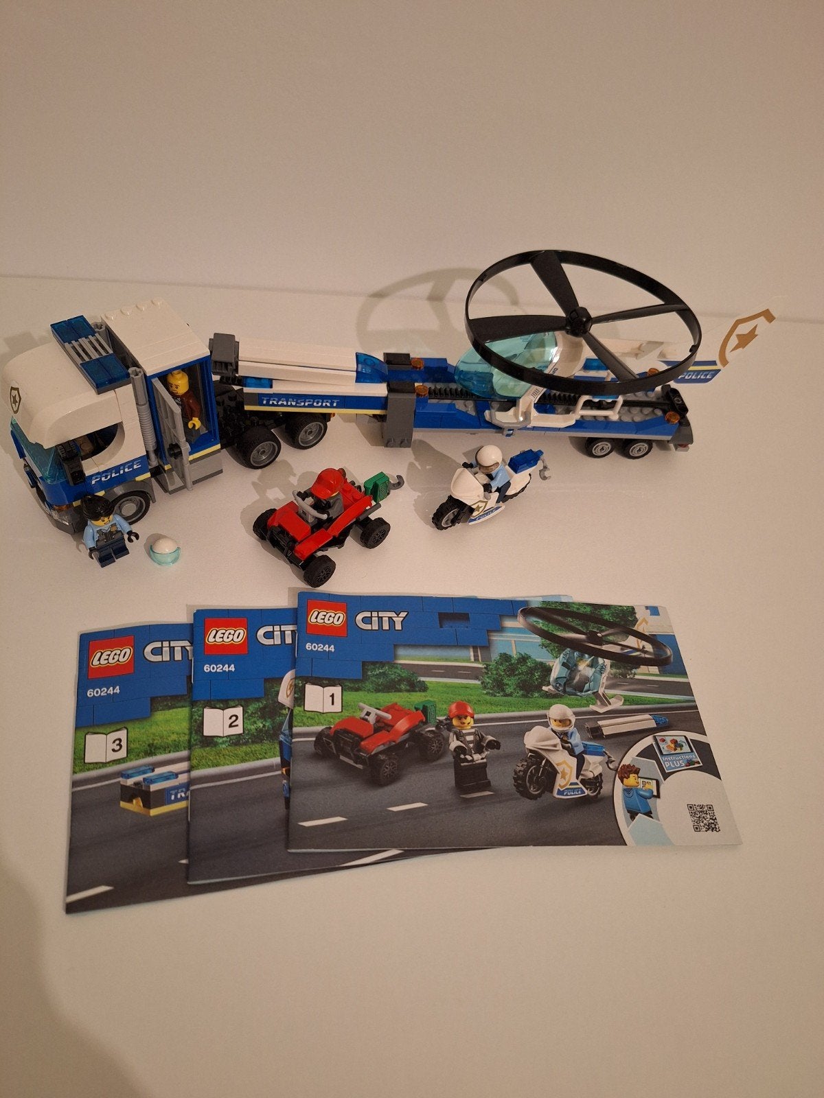 Lego city 60244 helikopter transport compleet met boekjes, Compleet, Lego, Ophalen of Verzenden, Complete set