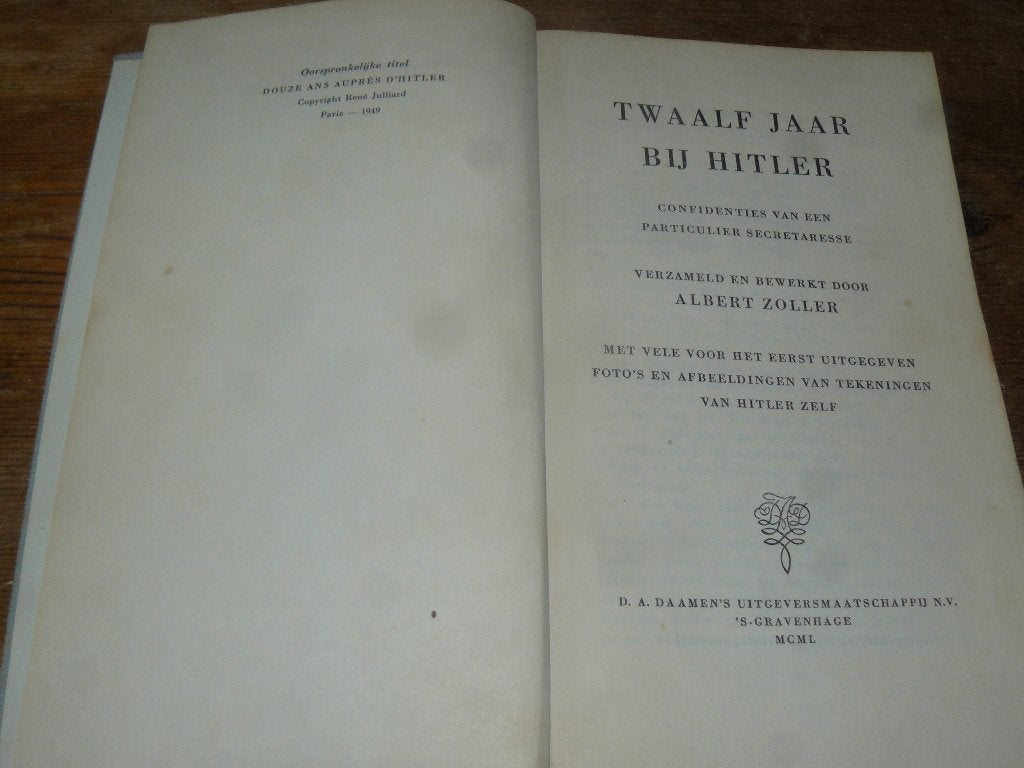 12 jaar bij Hitler (herrinneringen patuculiere secretaresse), Boeken, 20e eeuw of later, Europa, Zo goed als nieuw, Albert Zoller
