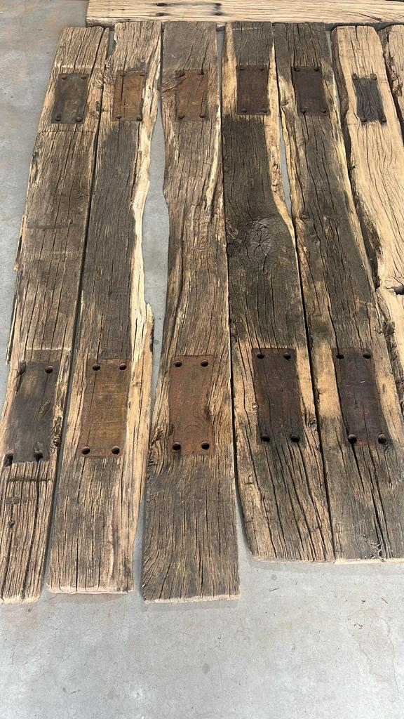 Schone oud eiken wagondelen., Doe-het-zelf en Verbouw, Hout en Planken, Gebruikt, 25 tot 50 mm, Eiken, Ophalen of Verzenden