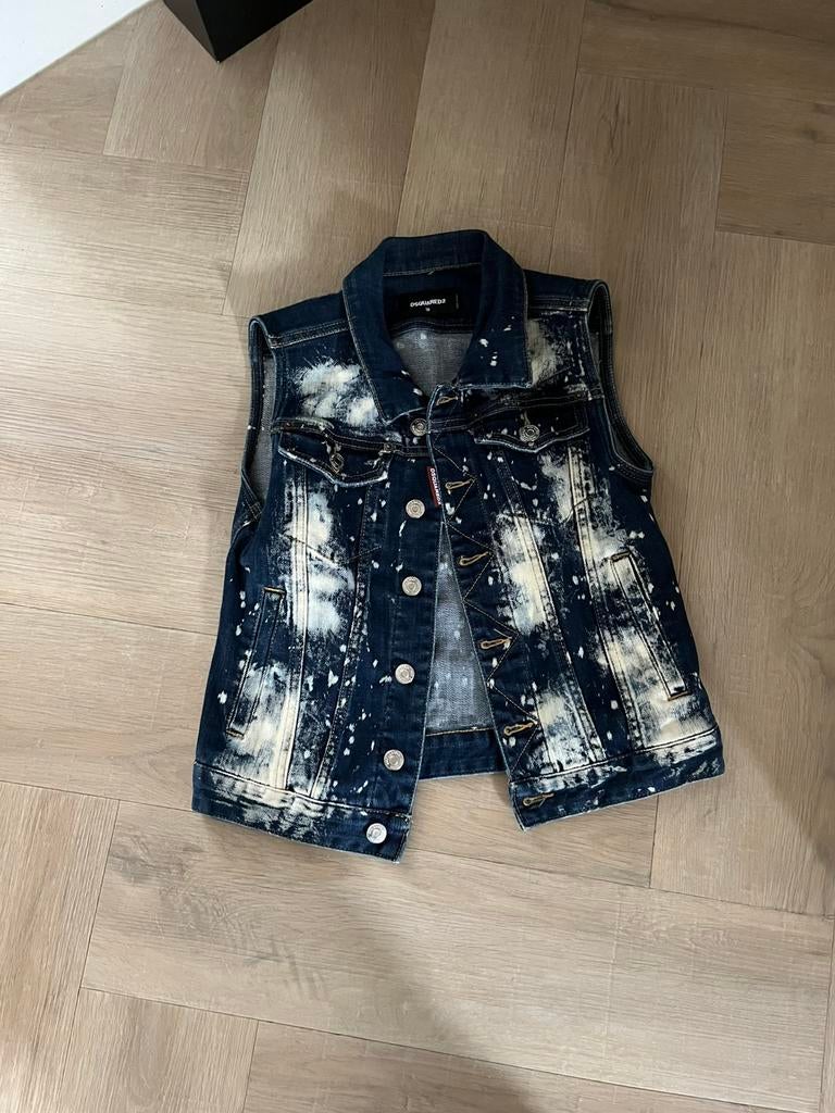 Dsquared gilet origineel, italiaanse maat 38, Ophalen of Verzenden, Zo goed als nieuw, Maat 38/40 (M), Zwart