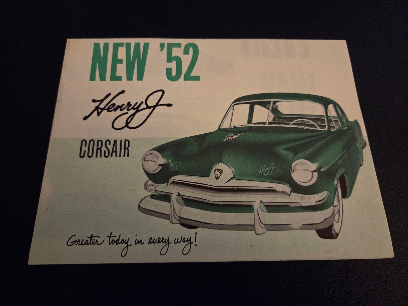 Brochure Kaiser Henry J Corsair 1952 USA, Boeken, Auto's | Folders en Tijdschriften, Ophalen of Verzenden, Zo goed als nieuw, Overige merken