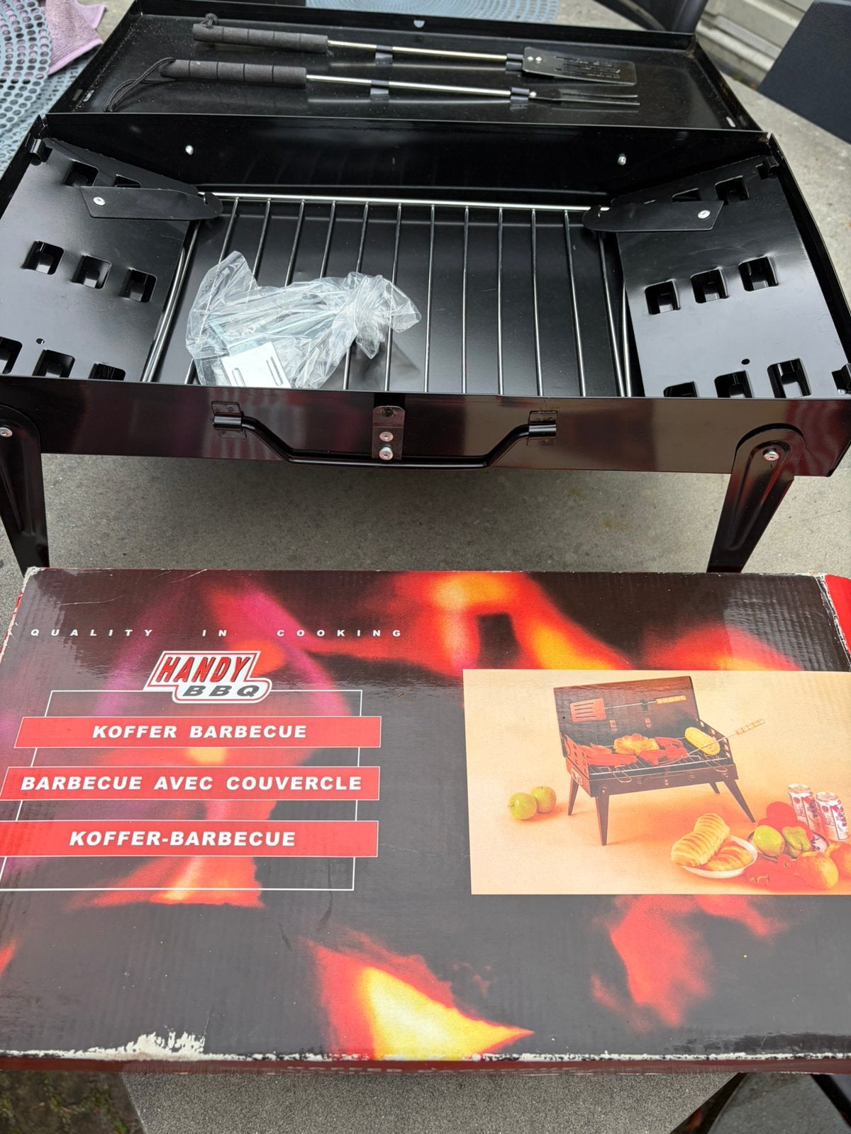 Koffer Barbecue - tafel barbecue van Handy BBQ NIEUW, Ophalen of Verzenden, Nieuw, Handy BBQ, Met accessoires